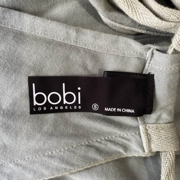 Bobi Sage Green Draped Modal Cotton Jersey Jumpsuit Romper | Size Small - Picture 11 of 14